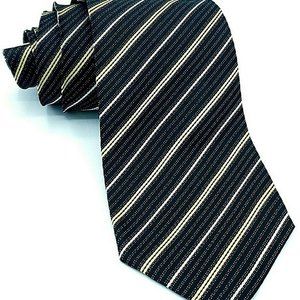 Hugo Boss Men's Necktie Silk Blend Stripes Black W
